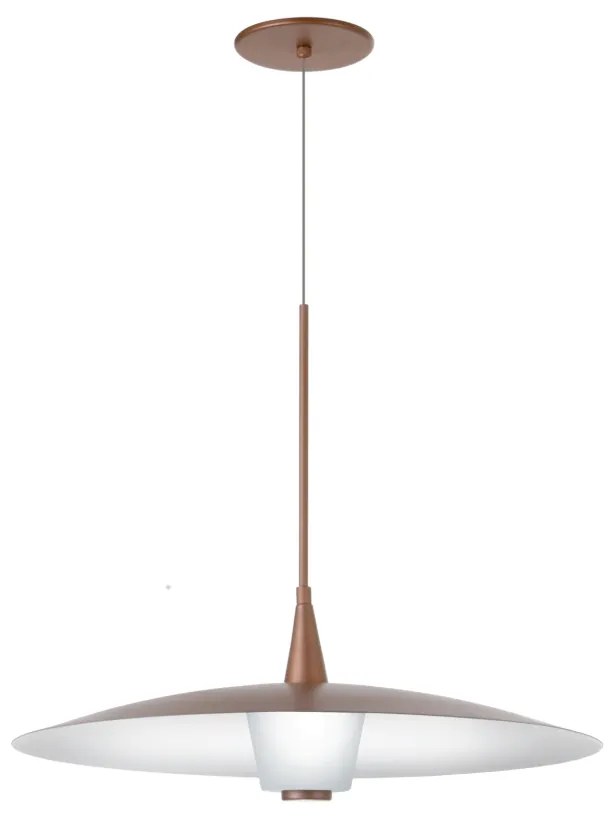 Pendente Eclisse Ø50X41Cm Disco Curvo Metal Alumínio E Vidro 01Xled 9W... (GRAFITE / LUNA)
