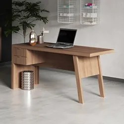 Mesa para Escritório com 02 Gavetas ME4122 Amêndoa - Tecno Mobili