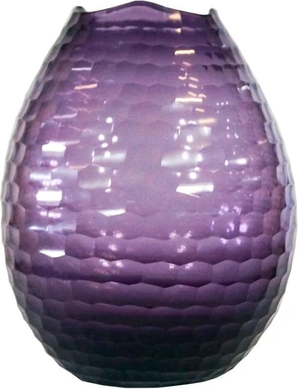 Vaso Decorativo em Vidro na Cor Violeta - 30x22,5cm