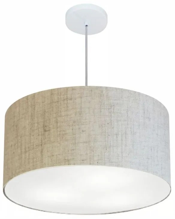 Lustre Pendente Cilíndrico Vivare Md-4101 Cúpula em Tecido 60x30cm - Bivolt