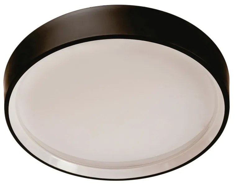 Plafon Rubi Ø34X14Cm Led 16,4W Bivolt | Usina 19060/34 (MR-T - Marrom Texturizado, 4000k)