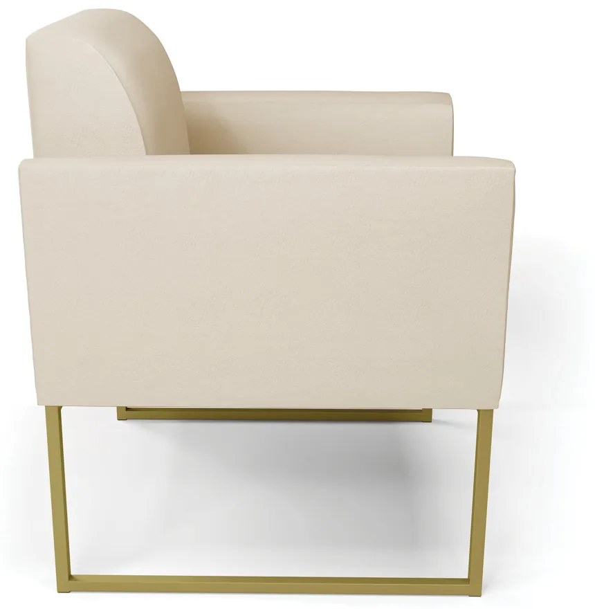 Poltrona Base Industrial Dourado Marisa Corino D03 - D'Rossi - Bege