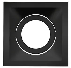 Plafon Embutir Aluminio Square 11,6Cm - PRETO