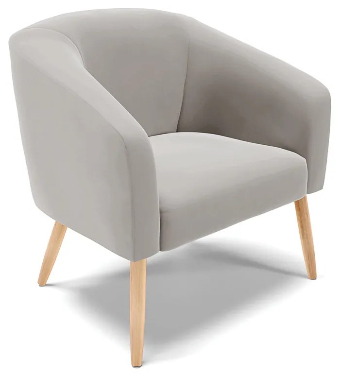 Poltrona Decorativa Pé Palito Natural Kit 2 Stella Veludo D03 - D'Rossi - Cinza