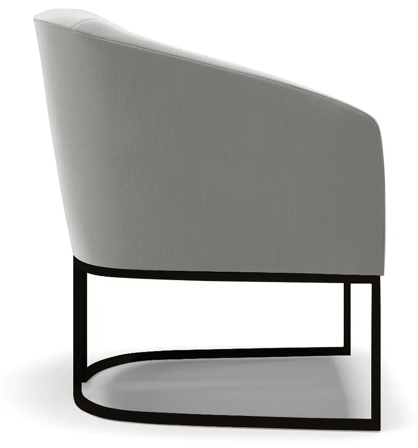 Poltrona Decorativa Industrial Preto Kit 2 Stella Suede D03 - D'Rossi - Grafite