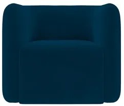 Poltrona para Sala de Estar Decorativa Quadrada Maggie K04 Veludo Azul