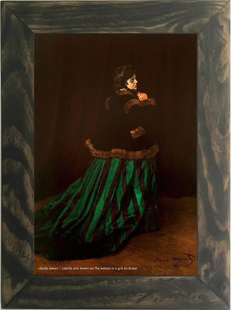 Quadro Decorativo A4 Camille Also Known as the Woman in a Green Dress - Claude Monet Cosi Dimora