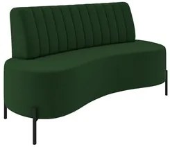 Sofá 2 Lugares 160cm Pés Aço Preto Tamar K04 Veludo Verde - Mpozenato