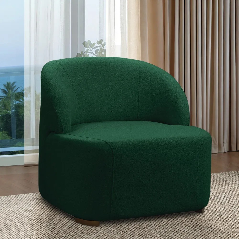 Poltrona Decorativa Orgânica kit 2 Diully Bouclê E03 - D'Rossi - Verde