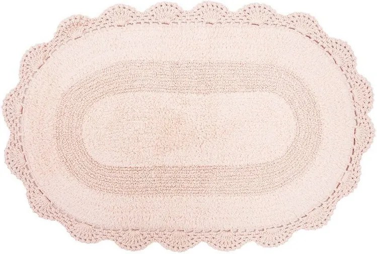Tapete Oval de Crochê 50cm x 80cm - Coral - Kacyumara