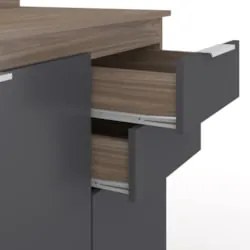 Armário de Cozinha Com Tampo CP01 150cm Pérola Freijó/Grafite Z34 - Mp