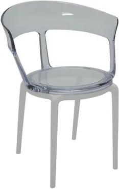 Cadeira Luna P policarbonato e base branca Tramontina 92092211