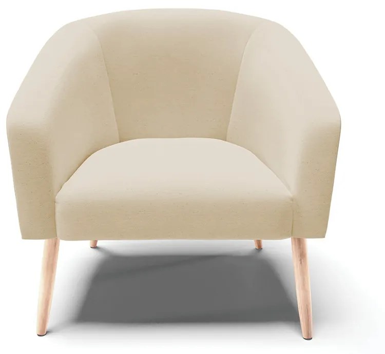 Poltrona Decorativa Pé Palito Natural Kit 2 Stella Linho Areia D03 - D'Rossi