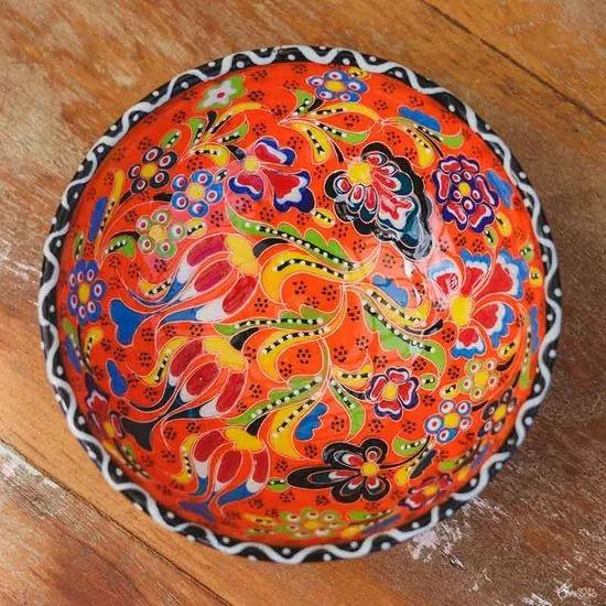 Tigela Turca em Cerâmica Laranja