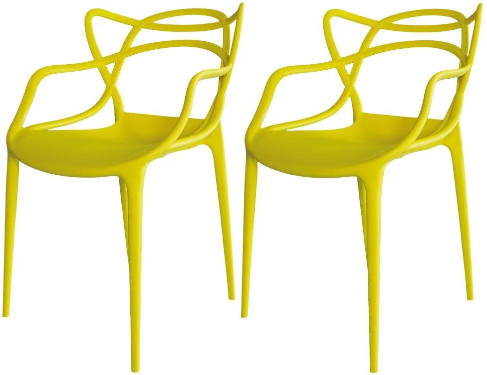 Kit 02 Cadeiras Decorativa Amsterdam Amarelo - Facthus
