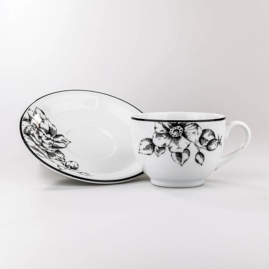 Xicara Chá c/ Pires Porcelana Schmidt - Dec. Laura 2° LINHA