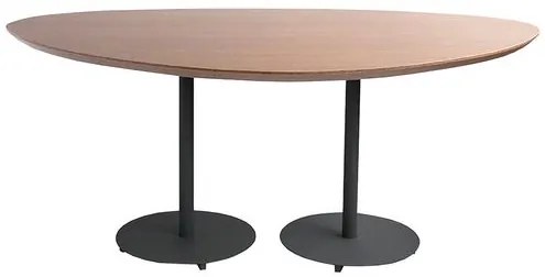 Mesa Jantar Orgânica Grande Aço Preto Tampo Cumaru Amarelo 180cm - 74786 Sun House