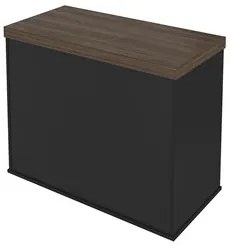 Balcão para Escritório 90cm 2 Portas Corp A06 Charuto/Preto - Mpozenat