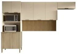 Armário de Cozinha Modulada 3 Peças Charm01 Z06 Freijó/Vanilla - Mpoze