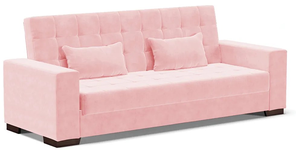 Sofá Cama Casal 3 Lugares 210cm Lisboa Suede  D03 - D'Rossi - Rosa Bebê