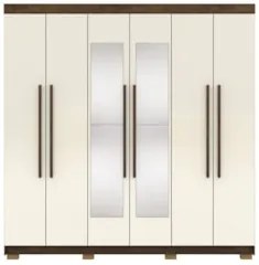 Guarda Roupa Casal 218cm Com Espelho Elegance Imbuia/Champanhe - Vila