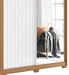 Guarda Roupa Solteiro com Espelho Portas Flex Rizatto A02 Nature/Branc