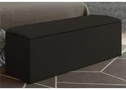 Cabeceira Cama Box Casal 140cm com Calçadeira Baú Paris Veludo Chocola