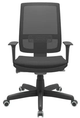 Cadeira Office Brizza Tela Preta Assento Aero Preto Autocompensador Base Standard 120cm - 63691 Sun House