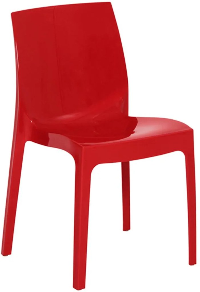 Cadeira Ice Vermelha Brilhante