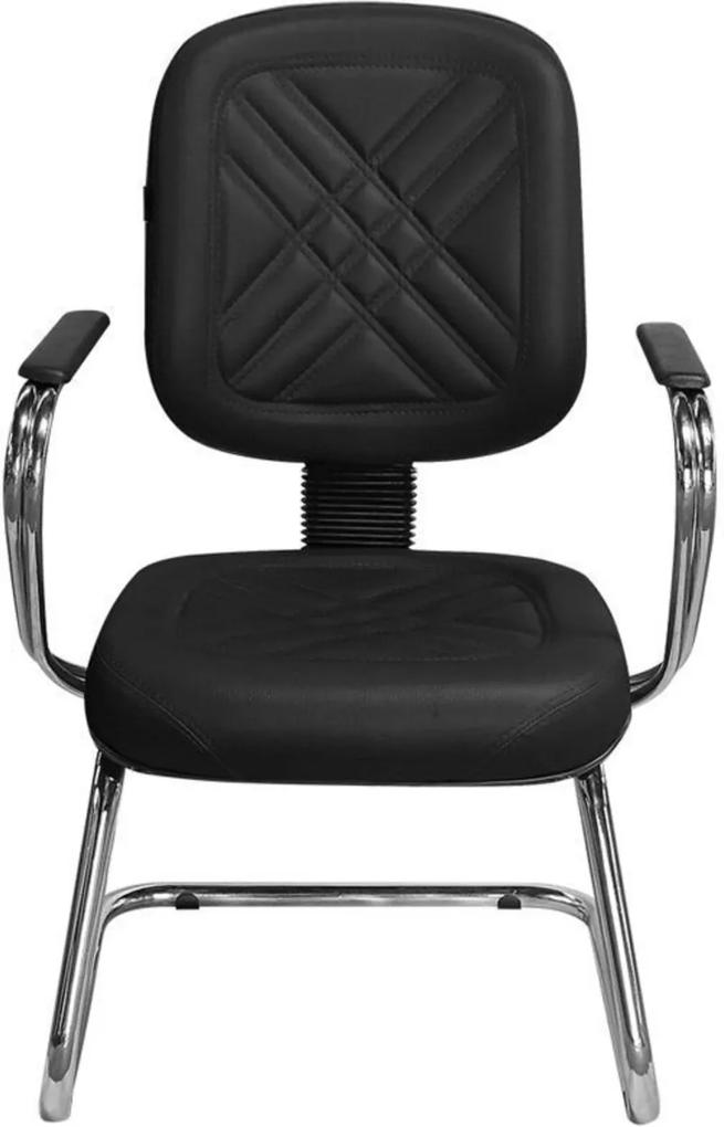 Cadeira Pethiflex PD-04SCBC Couro Preto