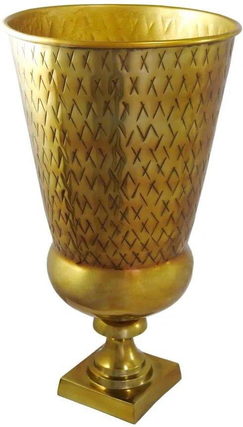 Vaso Decorativo em Alumínio Dourado - 70x40cm