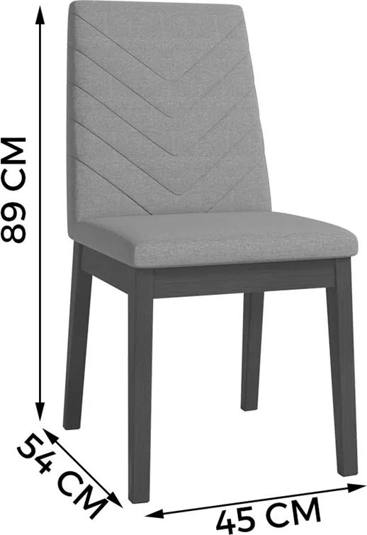 Cadeira Alba Estofada Linho Rústico Marrom / Natural DST