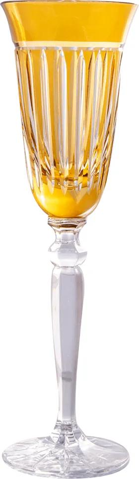 Taça de Cristal Lodz para Champanhe de 150 ml - Âmbar Escuro