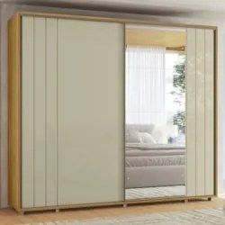 Guarda Roupa Casal 278cm Com 2 Portas Mya Opala/Cumaru Z10  - Mpozenat