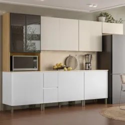 Armário de Cozinha CP06 Com Tampo 120cm Minsk Branco/Soft Z06 - Mpozen