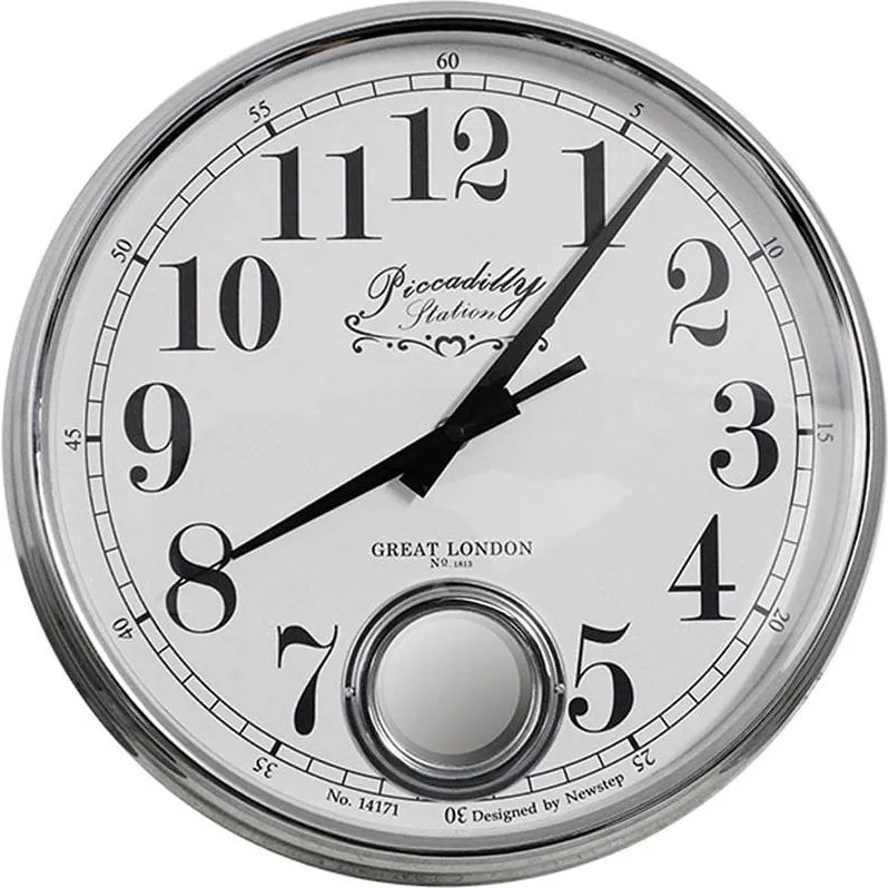 Relógio de Parede Marie Silver Goldway - 37x13 cm