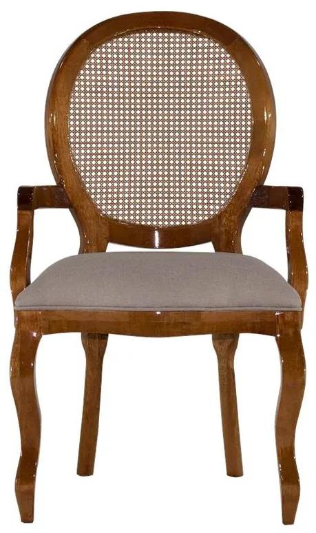 Cadeira de Jantar Medalhão Lisa com Braço - Wood Prime 898206 Liso
