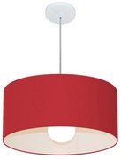 Lustre Pendente Cilíndrico 4052 Cúpula em Tecido 50x21cm Bordo - Bivolt