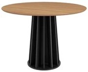 Mesa De Jantar Redonda 4 Lugares Thalia D01 Freijó/Preto Fosco - Mpoze