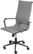 Cadeira Office Eames Alta Dark Courino Cinza com Base Rodizio Preta - 74385 Sun House