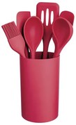 Cj. de 6 Utensílios de Silicone - Vermelho