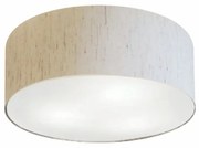 Plafon Cilíndrico Md-3014 Cúpula em Tecido 50x15cm Linho Bege - Bivolt