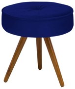 Puff Decorativo Julia Redondo Suede Azul Marinho - D'Rossi