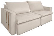 Sofá Retrátil Reclinável 2 lugares 180 cm México Veludo Off White K01 - D'Rossi