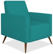 Poltrona Decorativa Amamentação Gabi Pé Palito Suede Azul Tiffany