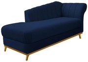 Recamier Vanessa 140cm Lado Esquerdo Suede Azul Marinho - ADJ Decor