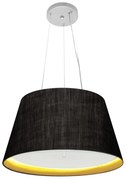 Lustre Pendente Cone Md-4119 Cúpula em Tecido 21/40x30cm Preto / Amarelo - Bivolt