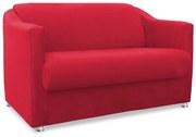 Namoradeira Cecilia 2 Lugares Suede Vermelho 1,20 m Decorativa Sala Recepção