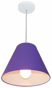 Lustre Pendente Cone Md-4028 Cúpula em Tecido 25/30x12cm Roxo - Bivolt