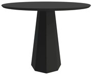 Mesa de Jantar Redonda Tampo com Vidro Agnes 100 cm Preto - D'Rossi